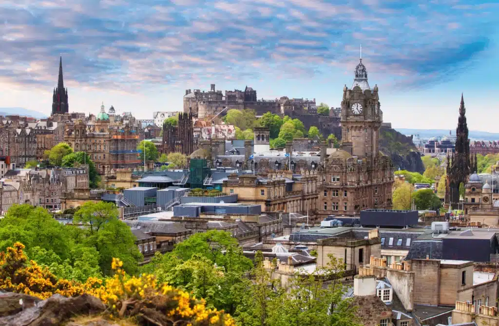 Edinburgh city scape skyline view
